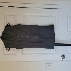 Blue & Grey Vest & A-Line Skirt Pinstripe Suite